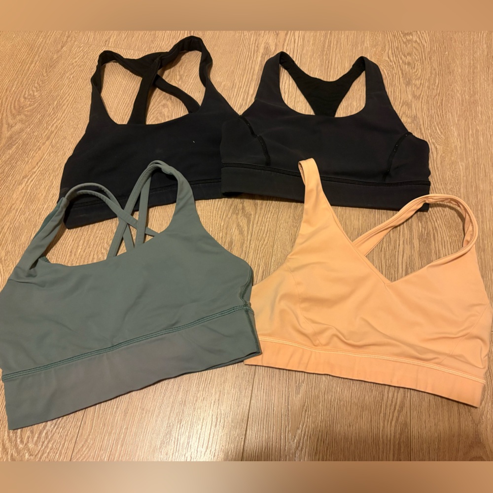 4 lore loved lululemon sports bras all size 6